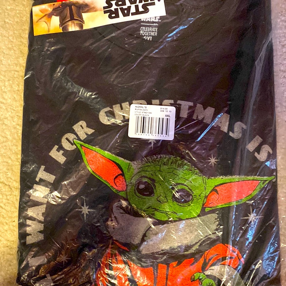 Christmas Star Wars Baby yoda shirt 2XL SOLD
